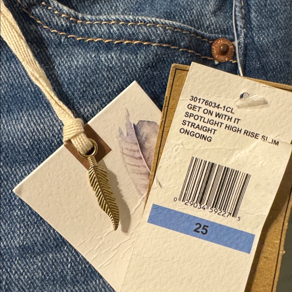 Jessica Simpson Spotlight high-rise slim straight jeans, new with tag size 25 - Picture 7 of 8